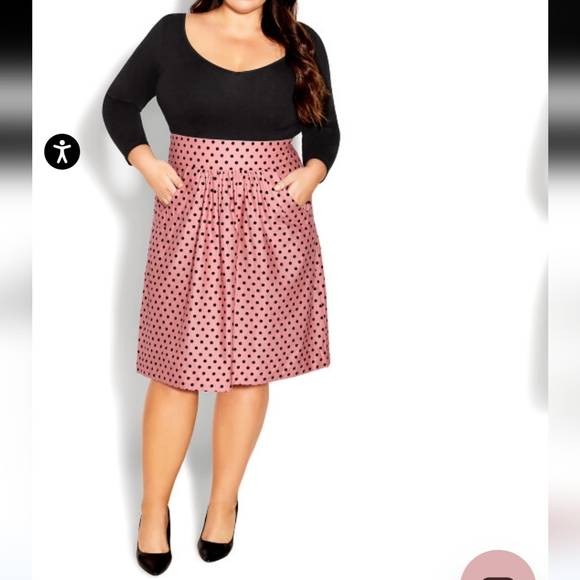 City Chic Dresses & Skirts - City Chic Annabella Dress Women's 18 Pink Black Babydoll Barbiecore Retro Y2K